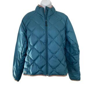 Outdoor Research Down Puffer Jacket Women Sz S Turquoise Green Brown